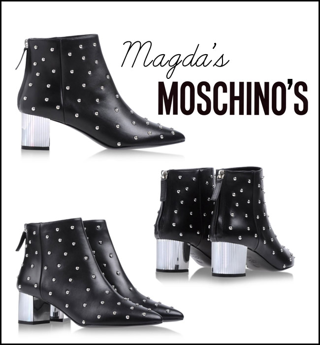Moschino fall 2013 black silver booties
