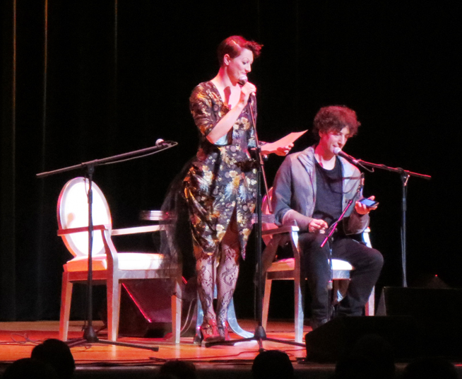 Amanda Palmer Neil Gaiman Town hall NYC on stage