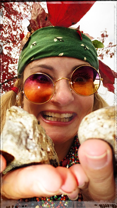 magda hippy with pet rocks