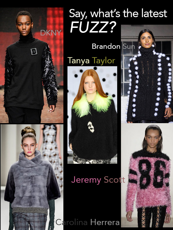 Fuzzy sweaters Fall Fashion Week 2014