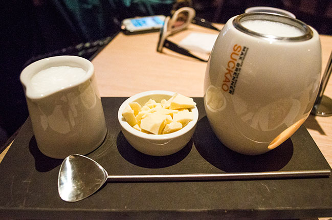 cup of hot white chocolate at max brenner in Paramus, NJ