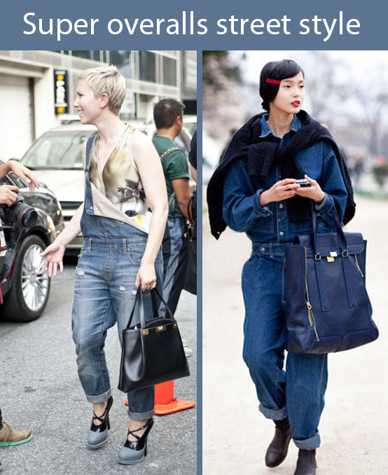 Street stylers wearing great overalls looks