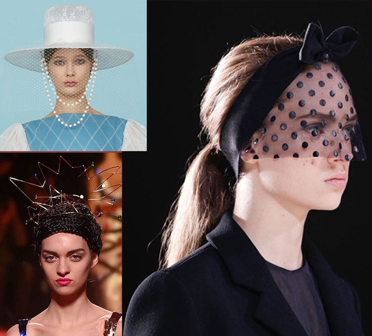 hats and veiled fascinators from Haute Couture Week 2015 in Paris