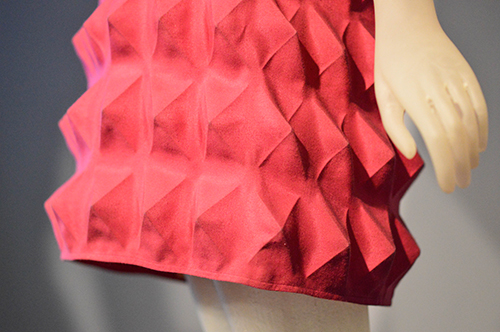 detail of Pierre Cardin dynel fabric dress at FIT.