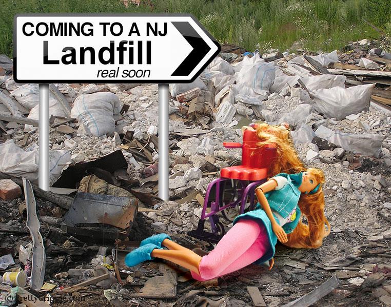 Coming to a NJ landfill near you. It's Wheelchair Barbie.