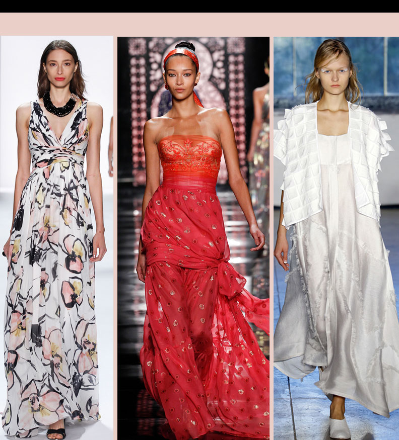 Maxi dresses trend for Spring 2016 from the NY Fashion Week shows.