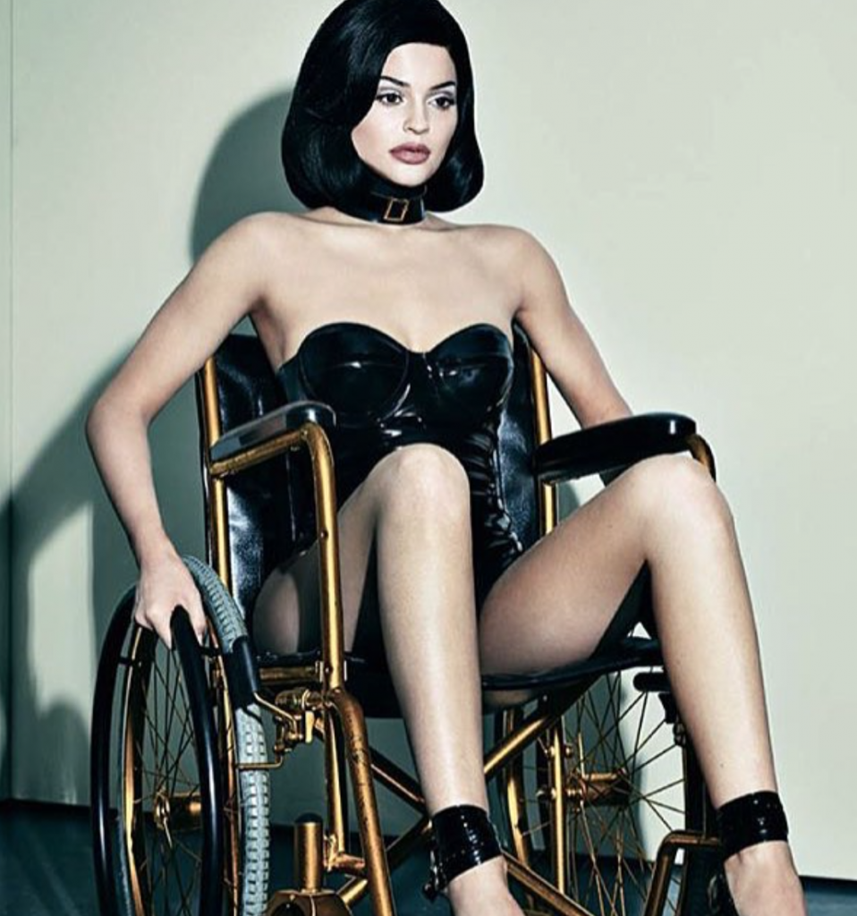 kylie jenner in a wheelchair for Interview Magazine