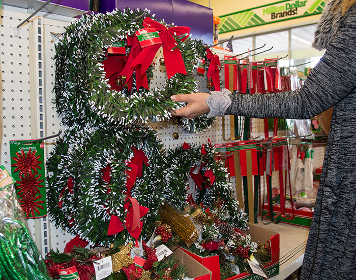 Christmas wreath dollar tree store