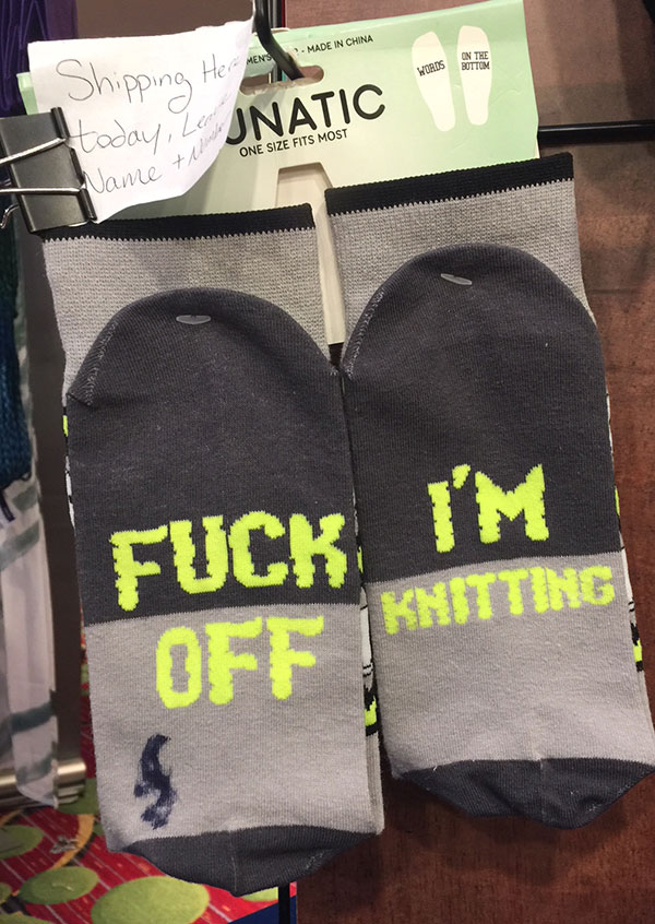 fuck off I am knitting socks