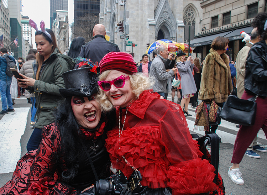 ny easter hat parade goth girl and wheelchair blogger