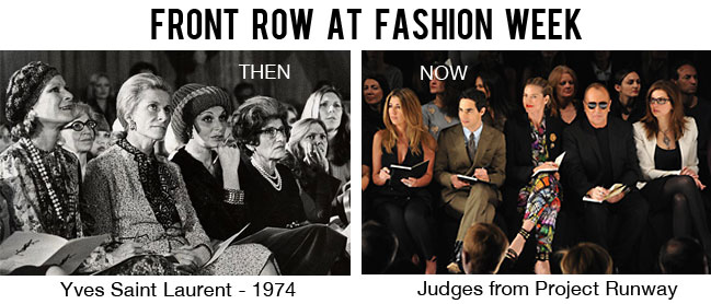 Front row fashion - yesterday versus today