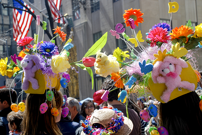 beautiful headpieces at the Easter Hat parade in NYC