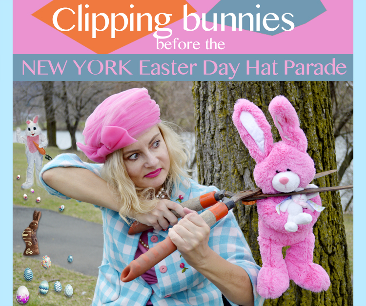 Clipping bunnies before the NY Easter Hat Parade