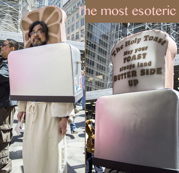 weirdest costume at the NY Easter Hat Parade 2014