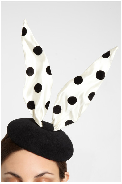 Benoît Missolin Alice polka-dot silk and rabbit-felt headpiece
