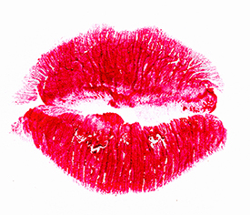 lipstick pucker on a sheet of paper