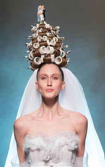 Jean Paul Gaultier wedding bride updo couture week 2015