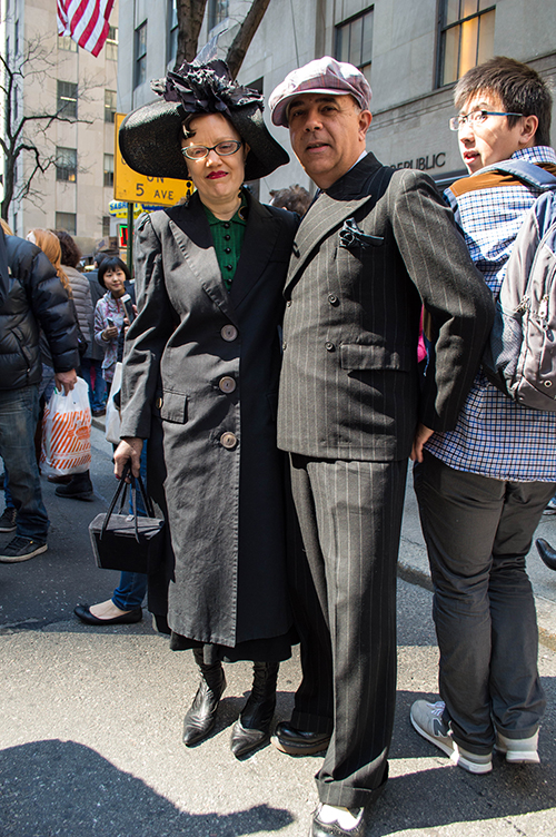 Vintage couple at nyc hat parade