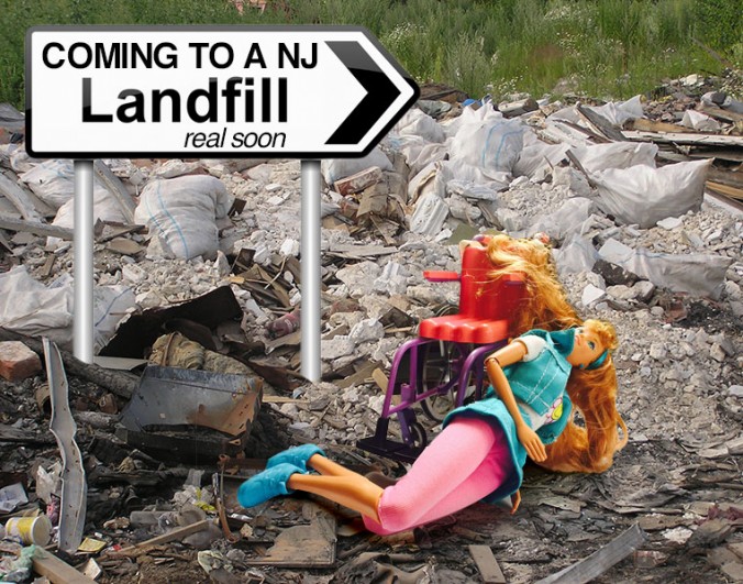 Coming to a NJ landfill near you. It's Wheelchair Barbie.