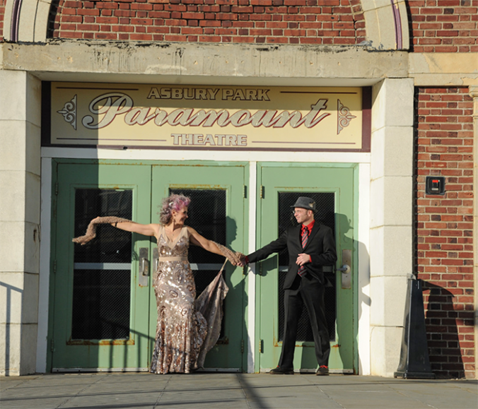 Wedding couple Paramount Theater Asbury Park NJ