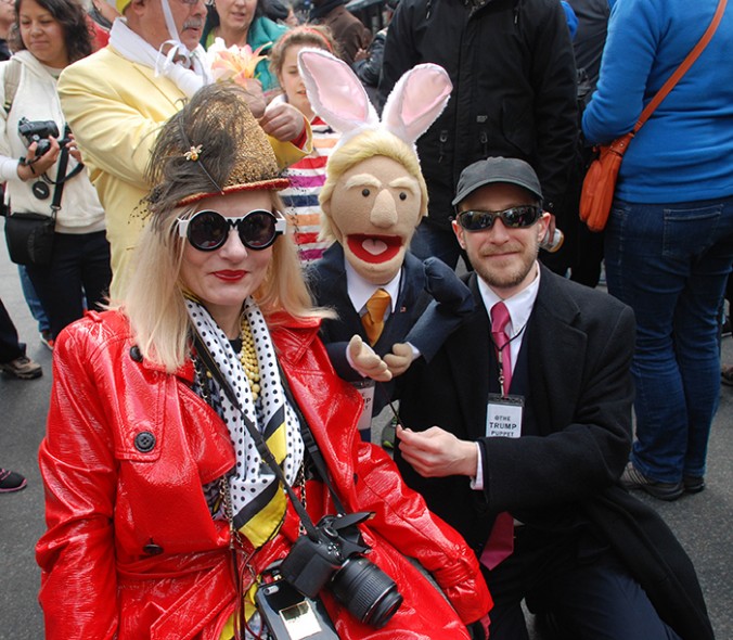 Trump puppet at Easter Hat Parade NYC