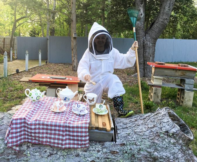 Another Mother's Day idea: serve tea in your yard while wearing a bee keeper outfit. Mess with her.