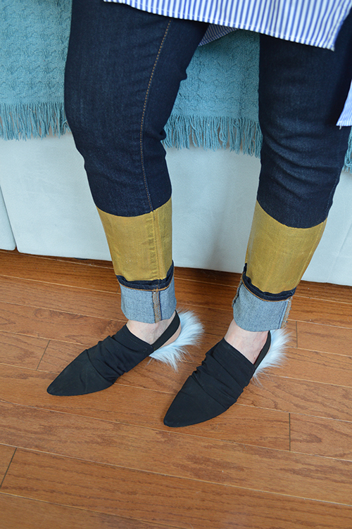 Gold dipped jeans DIY