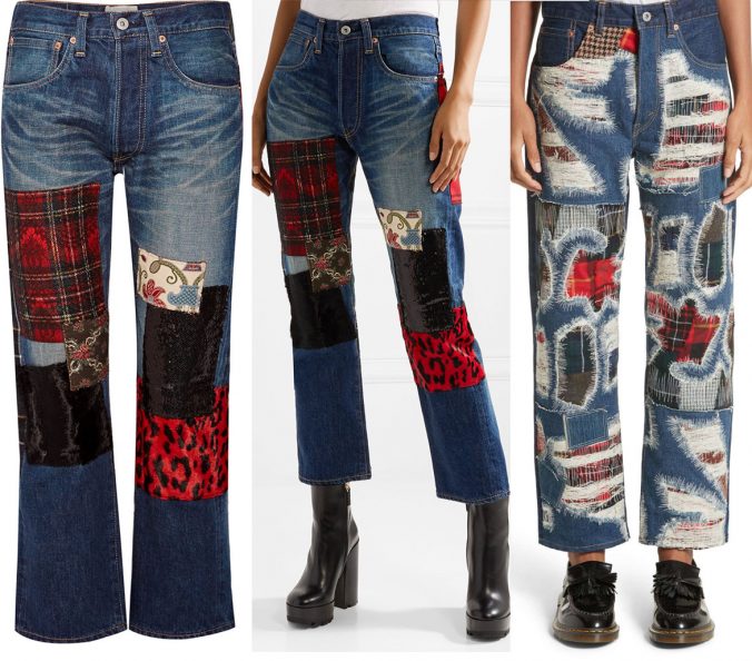 Mother Jeans with patches